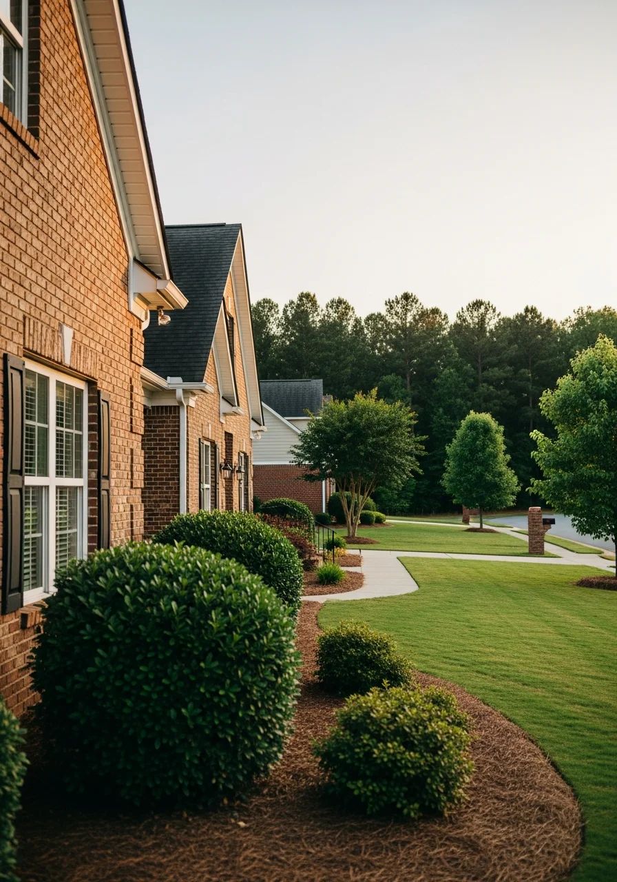 Close-up of a McDonough home exterior showing quality craftsmanship and local architectural style.